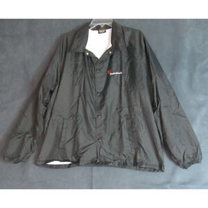 Vintage RadioShack Jacket Mens XL Black Nylon Windbreaker 90s Retro Made In USA